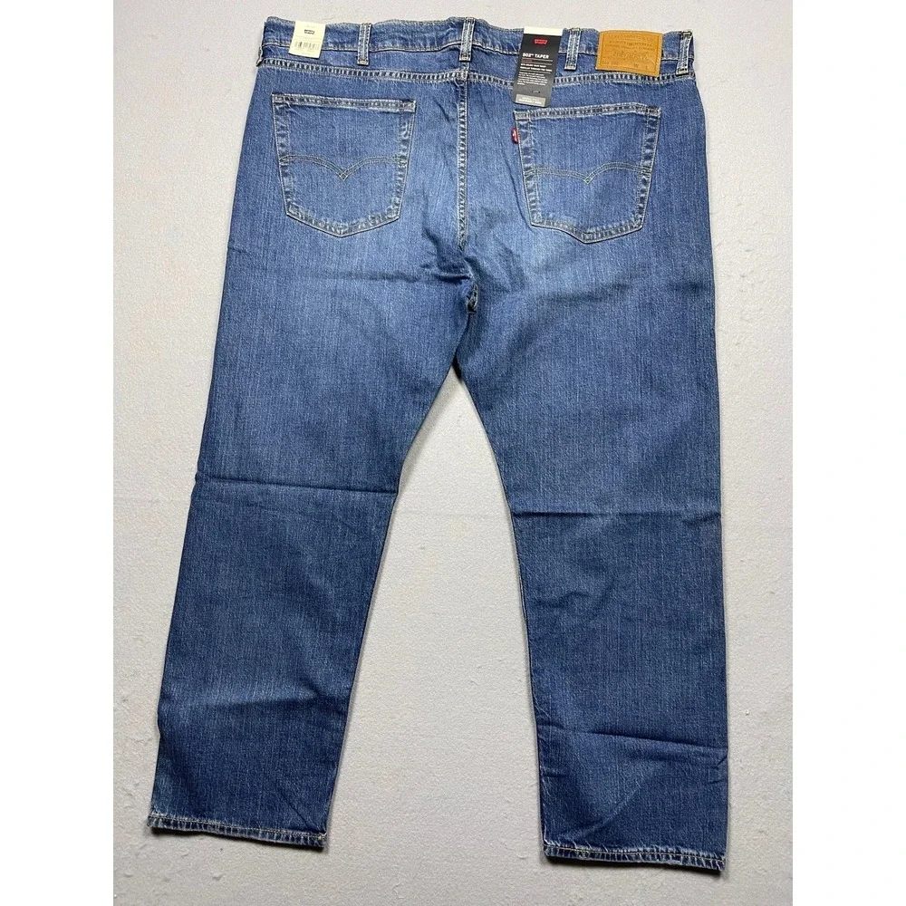 Levis Premium 502 Taper Mens Jeans 44x30 Blue Eco Ease Denim Pants 596840150